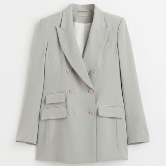 H&M sage double breasted blazer - Picture 1 of 1